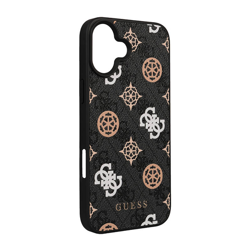 Apple iPhone 16 Case Guess Original Licensed Magsafe Charging Featured 4G Patterned Text Logo Peony Cover-34056 - 4