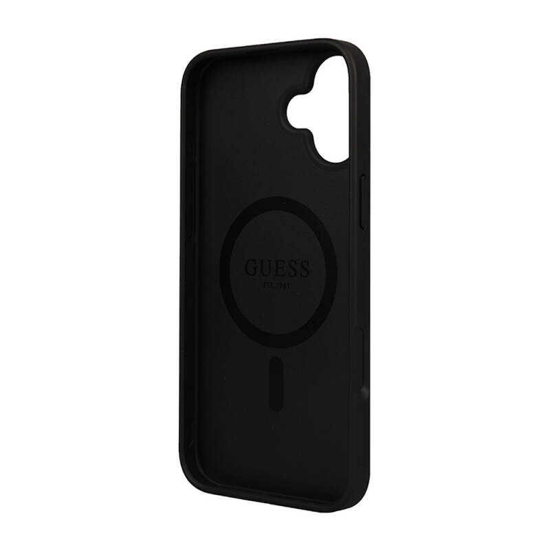 Apple iPhone 16 Case Guess Original Licensed Magsafe Charging Featured 4G Patterned Text Logo Peony Cover-34056 - 5