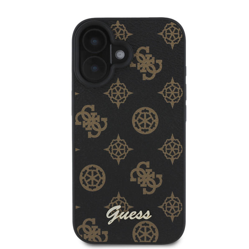 Apple iPhone 16 Case Guess Original Licensed Magsafe Charging Featured Peony Cover Text Logo - 4