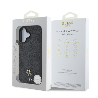 Apple iPhone 16 Case Guess Original Licensed Magsafe Charging Featured Small 4G Classic Cover - 21