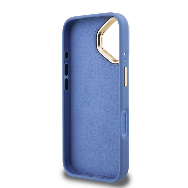 Apple iPhone 16 Case Guess Original Licensed PU Leather 4G Patterned Metal Big 4G and Text Logo Camera Stand Cover - 25
