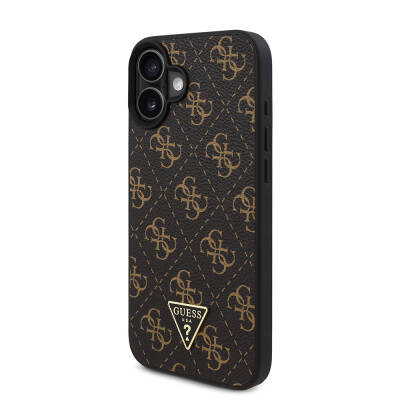 Apple iPhone 16 Case Guess Original Licensed PU Leather 4G Patterned Triangle Logo Cover - 2