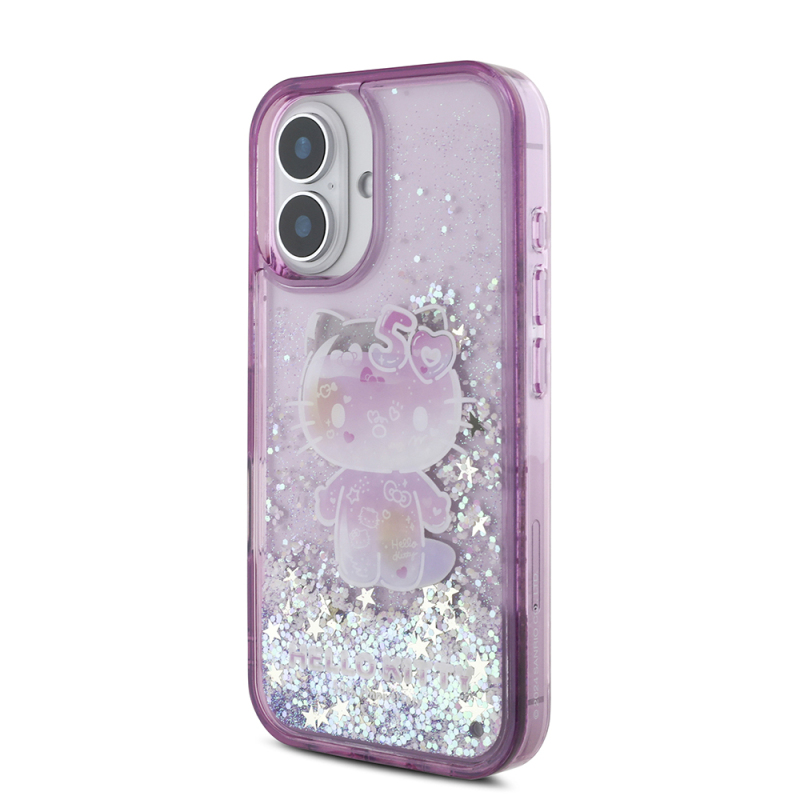 Apple iPhone 16 Case Hello Kitty Original Licensed Liquid Glitter 50th Anniversary Party Cover - 3