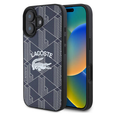 Apple iPhone 16 Case Lacoste Original Licensed Magsafe Charging Featured Mono Vintage Logo Cover - 2