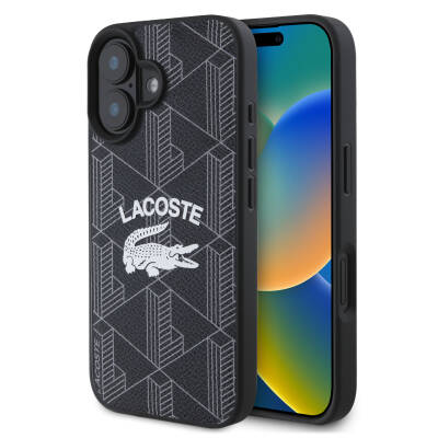 Apple iPhone 16 Case Lacoste Original Licensed Magsafe Charging Featured Mono Vintage Logo Cover - 3