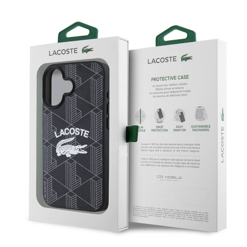 Apple iPhone 16 Case Lacoste Original Licensed Magsafe Charging Featured Mono Vintage Logo Cover - 8