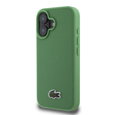 Apple iPhone 16 Case Lacoste Original Licensed PU Pique Pattern Back Surface Cover with Iconic Crocodile Woven Logo - 4