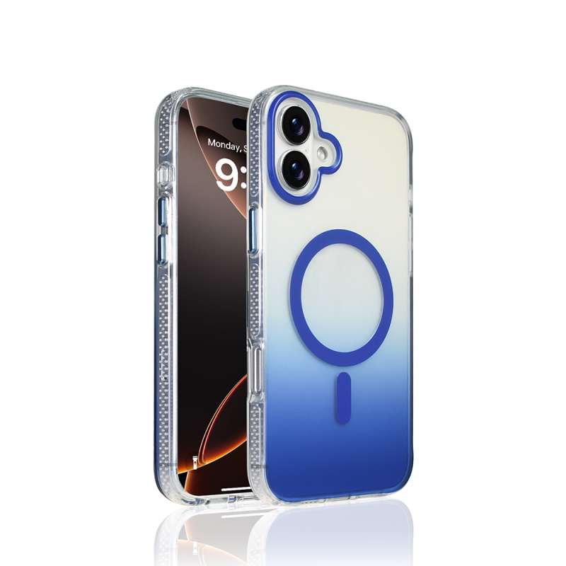 Apple iPhone 16 Case M-safe Charging Feature Transparent Color Transition Zore Toros Cover - 3