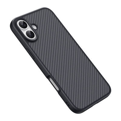 Apple iPhone 16 Case Magsafe Charging Feature Carbon Fiber Designed Zore Elnino Cover - 5