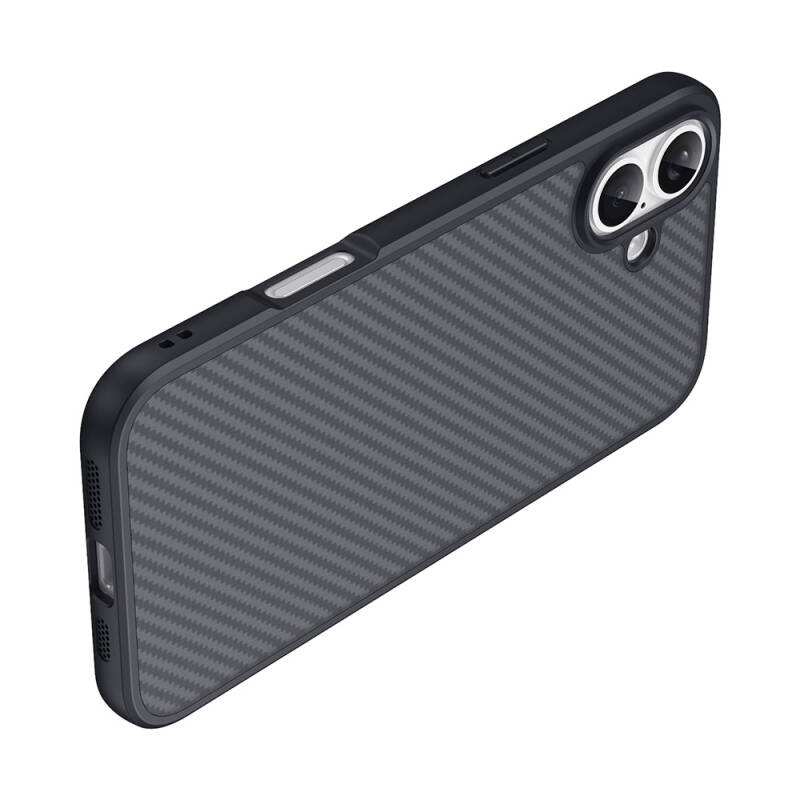 Apple iPhone 16 Case Magsafe Charging Feature Carbon Fiber Designed Zore Elnino Cover - 10