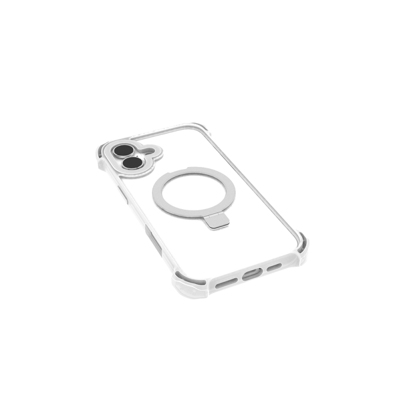 Apple iPhone 16 Case Magsafe Charging Feature Raptic Dual Series Transparent Stand Cover - 10