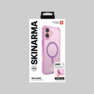 Apple iPhone 16 Case Magsafe Charging Feature SkinArma Transparent Airbag Design Saido Cover - 9