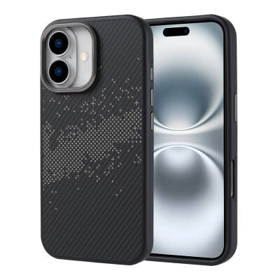 Apple iPhone 16 Case Magsafe Charging Featured Carbon Fiber Design Zore Vave Cover - 1