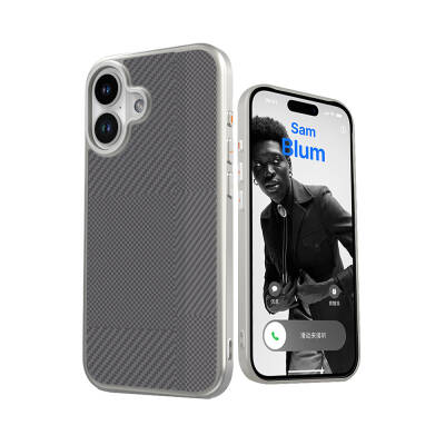 Apple iPhone 16 Case Magsafe Charging Featured Carbon Fiber Patterned Mutural Montage Cover - 2