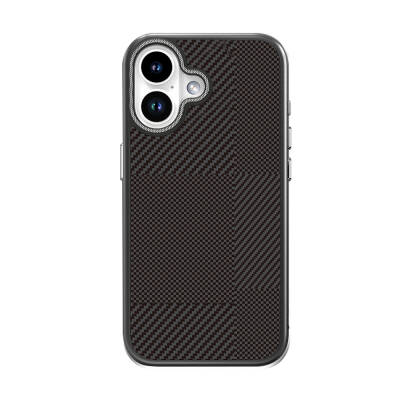 Apple iPhone 16 Case Magsafe Charging Featured Carbon Fiber Patterned Mutural Montage Cover - 8