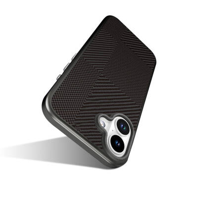 Apple iPhone 16 Case Magsafe Charging Featured Carbon Fiber Patterned Mutural Montage Cover - 10