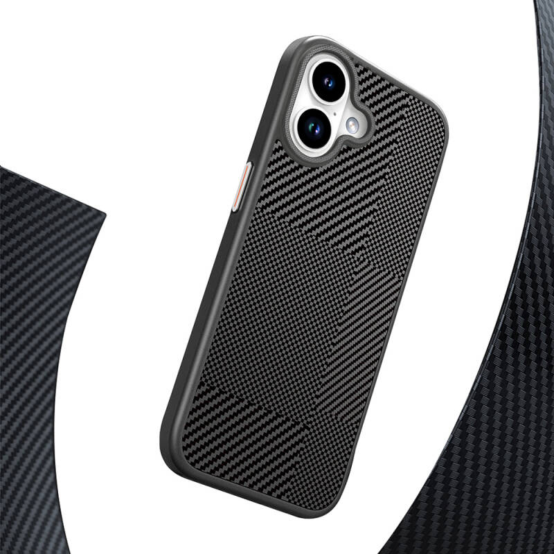 Apple iPhone 16 Case Magsafe Charging Featured Carbon Fiber Patterned Mutural Montage Cover - 11