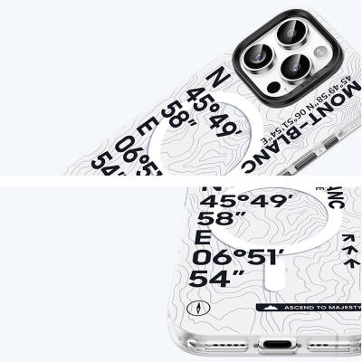 Apple iPhone 16 Case Magsafe Charging Featured Coordinate Text Pattern Benks Summit Series Cover - 6