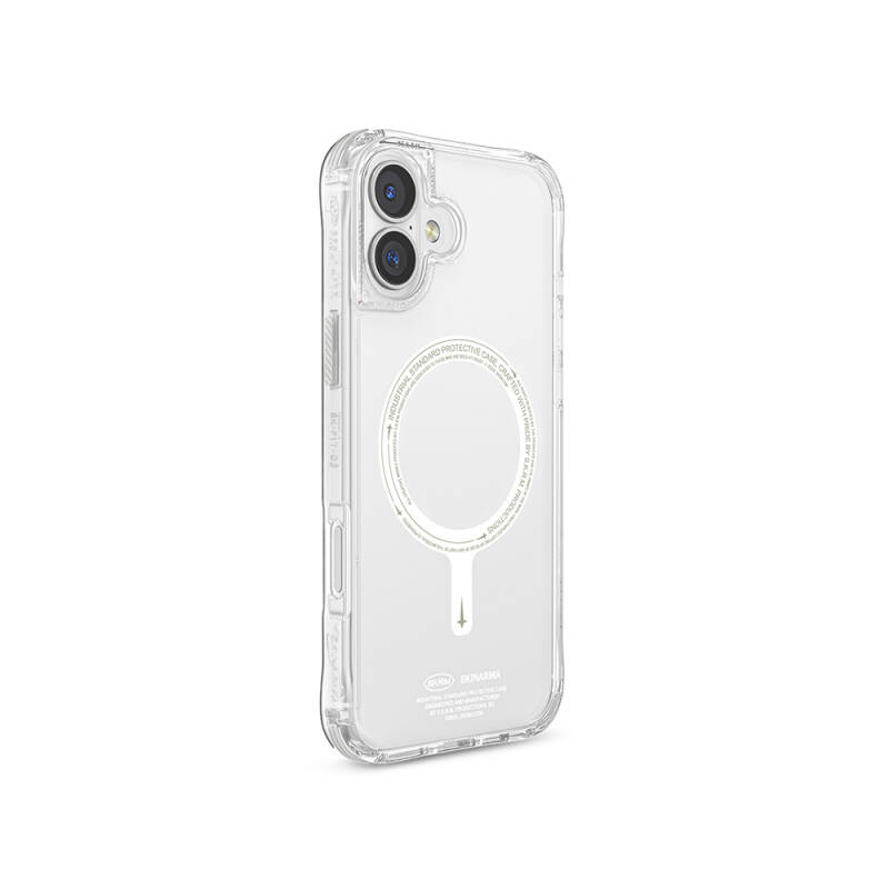 Apple iPhone 16 Case Magsafe Charging Featured Transparent Airbag Designed Skinarma Saido Nightglow Cover - 1