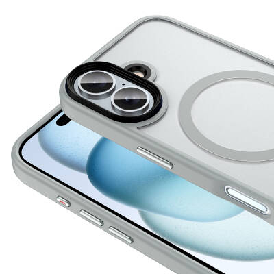 Apple iPhone 16 Case Matte Back Surface Wireless Charging Feature Zore Flet Magsafe Cover - 17