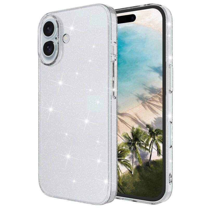 Apple iPhone 16 Case Shining Glitter Transparent Zore Redos Cover - 2