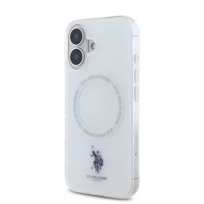 Apple iPhone 16 Case U.S. Polo Assn. Original Licensed Magsafe Charging Featured Ring Cover with IML Double Horse Logo - 3