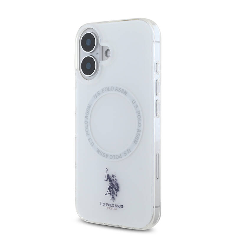 Apple iPhone 16 Case U.S. Polo Assn. Original Licensed Magsafe Charging Featured Ring Cover with IML Double Horse Logo - 3