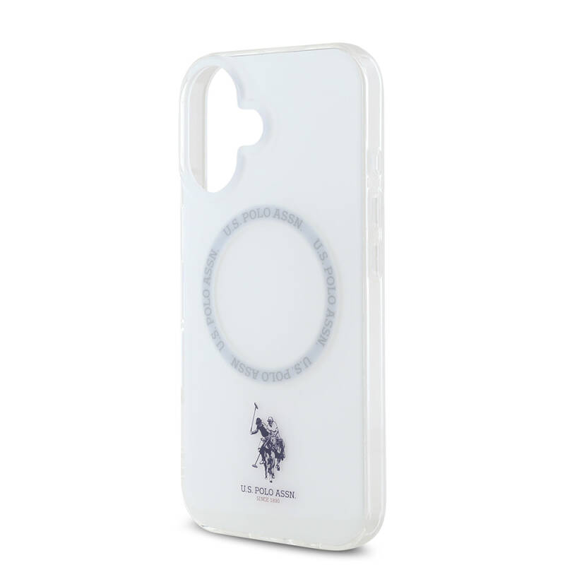 Apple iPhone 16 Case U.S. Polo Assn. Original Licensed Magsafe Charging Featured Ring Cover with IML Double Horse Logo - 7