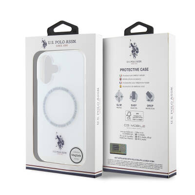 Apple iPhone 16 Case U.S. Polo Assn. Original Licensed Magsafe Charging Featured Ring Cover with IML Double Horse Logo - 9