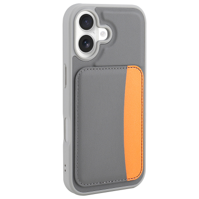 Apple iPhone 16 Case with Card Holder Zore X-Card Silicone Cover - 10