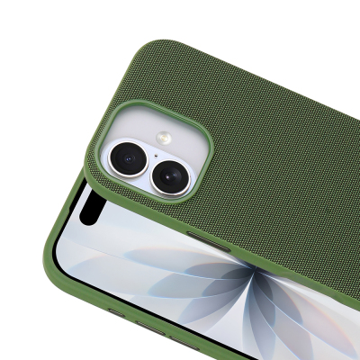 Apple iPhone 16 Case with M-Safe Charging Feature, Fabric Design, Zore Miami Hard PC Cover - 15