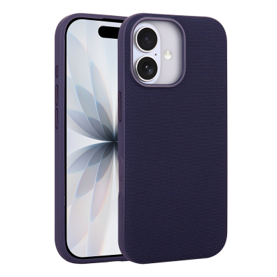 Apple iPhone 16 Case with M-Safe Charging Feature, Fabric Design, Zore Miami Hard PC Cover - 5