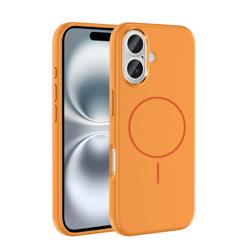 Apple iPhone 16 Case with M-Safe Charging Feature, Metal Camera Frame, Zore Edi Silicone Cover - 4