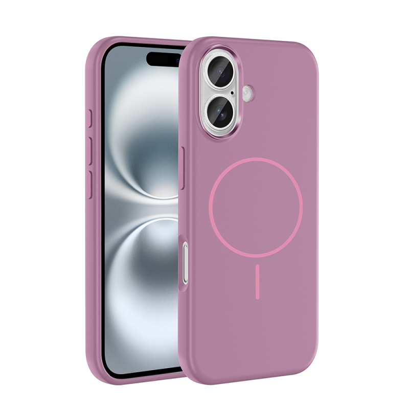 Apple iPhone 16 Case with M-Safe Charging Feature, Metal Camera Frame, Zore Edi Silicone Cover - 6