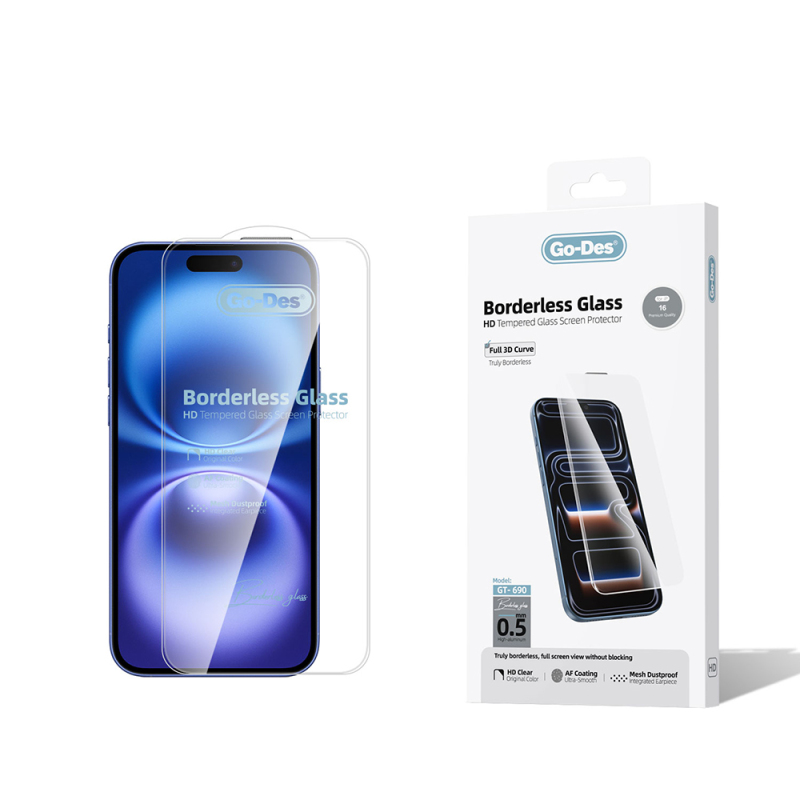 Apple iPhone 16 Go Des Borderless Tempered Glass Screen Protector - 1