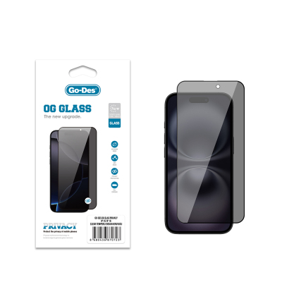 Apple iPhone 16 Go Des OG Glass Privacy Antistatik Temperli Cam Ekran Koruyucu - 2