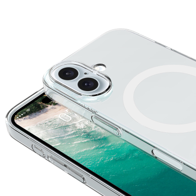 Apple iPhone 16 Kamera Korumalı M-Safe Şarj Özellikli Şeffaf Zore London Sert PC Kapak - 3