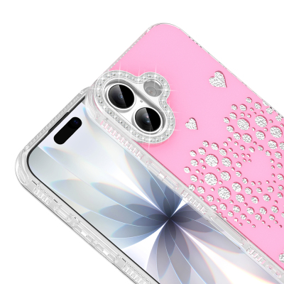 Apple iPhone 16 Kılıf Damla Taşlı Zore Rivas Sert PC Kapak - 8