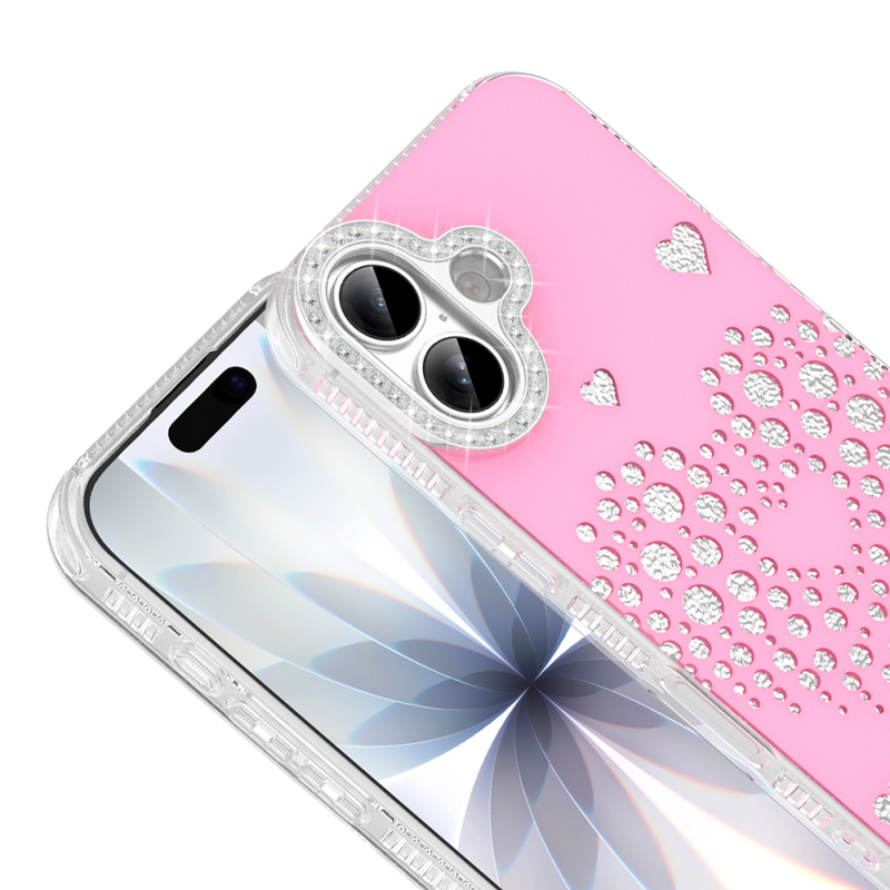 Apple iPhone 16 Kılıf Damla Taşlı Zore Rivas Sert PC Kapak - 8