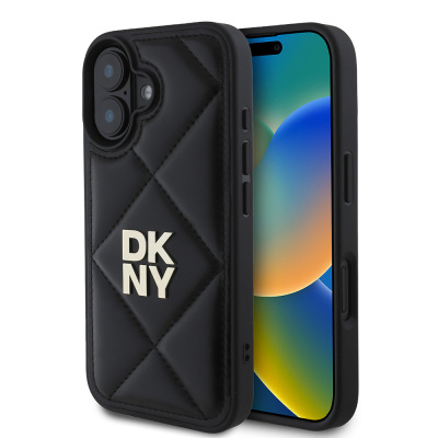 Apple iPhone 16 Kılıf DKNY Orjinal Lisanslı Kapitone Tasarımlı Metal Logolu Deri Kapak - 2