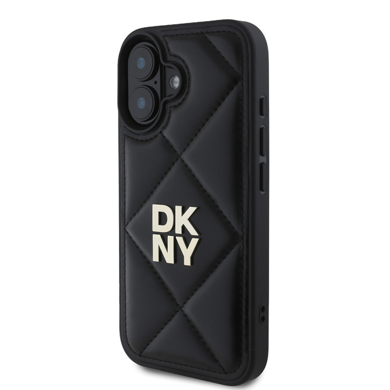 Apple iPhone 16 Kılıf DKNY Orjinal Lisanslı Kapitone Tasarımlı Metal Logolu Deri Kapak - 4