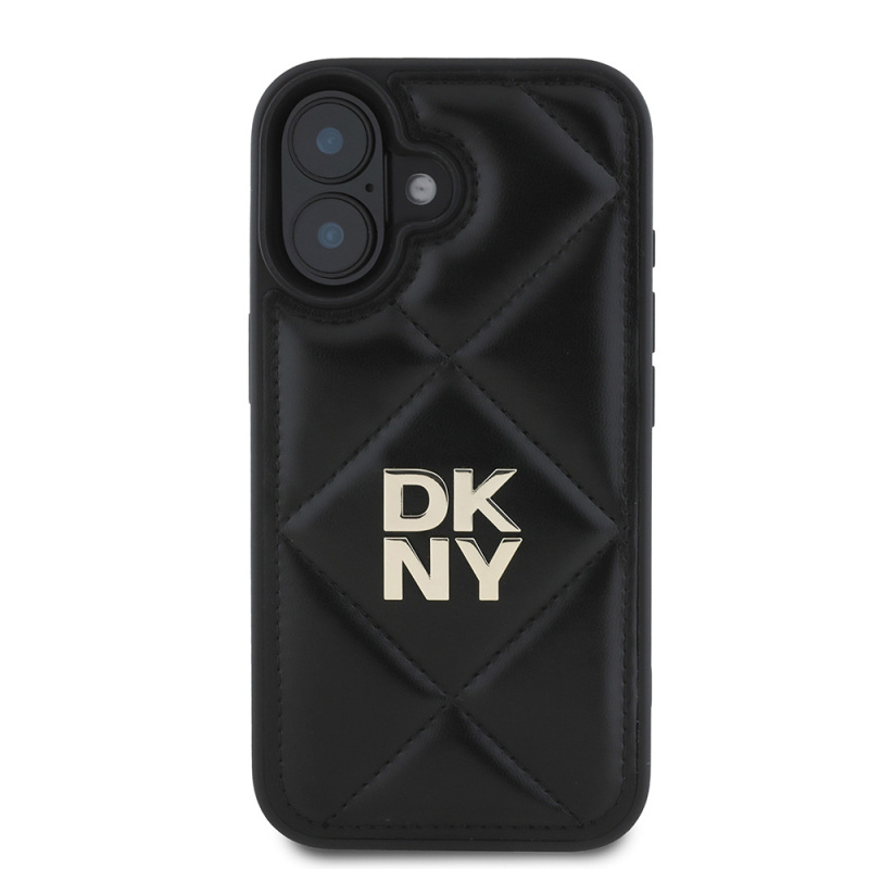 Apple iPhone 16 Kılıf DKNY Orjinal Lisanslı Kapitone Tasarımlı Metal Logolu Deri Kapak - 5