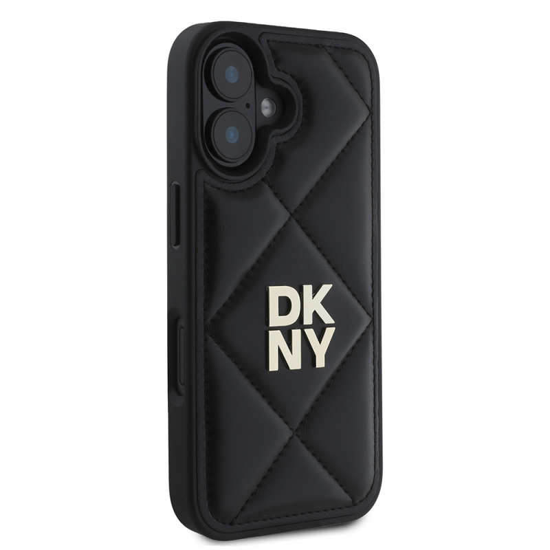 Apple iPhone 16 Kılıf DKNY Orjinal Lisanslı Kapitone Tasarımlı Metal Logolu Deri Kapak - 6