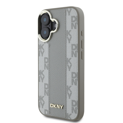 Apple iPhone 16 Kılıf DKNY Orjinal Lisanslı Magsafe Şarj Özellikli 3D Yazılı Checkered Pattern Kapak - 4