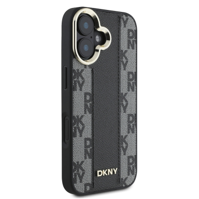 Apple iPhone 16 Kılıf DKNY Orjinal Lisanslı Magsafe Şarj Özellikli 3D Yazılı Checkered Pattern Kapak - 13