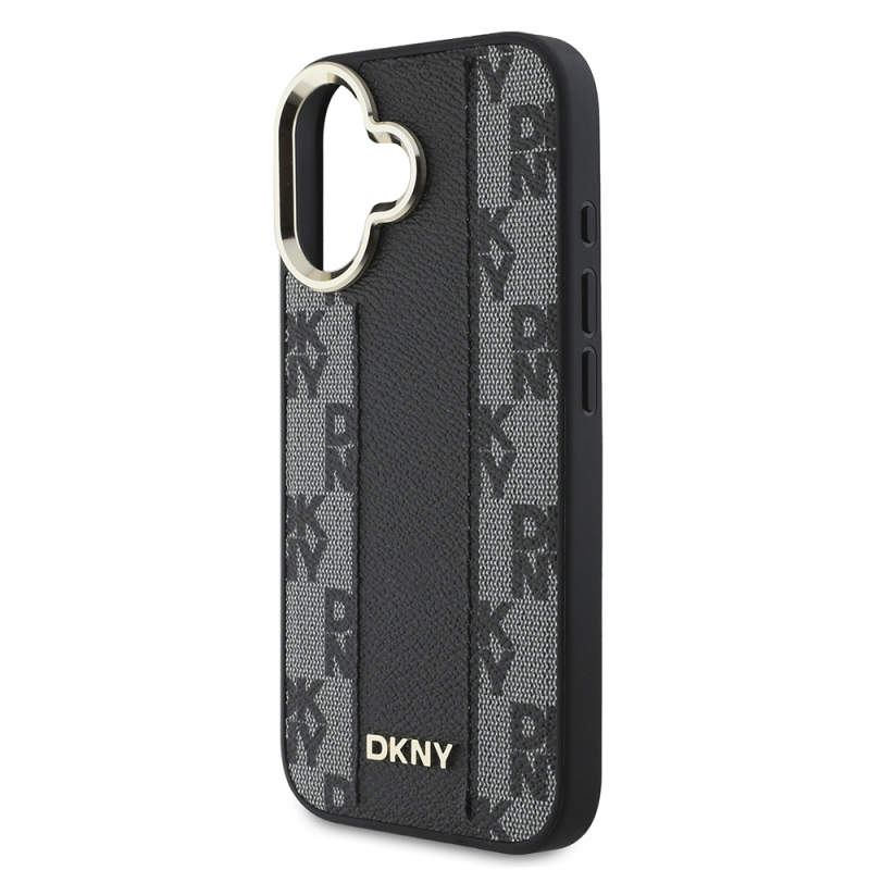 Apple iPhone 16 Kılıf DKNY Orjinal Lisanslı Magsafe Şarj Özellikli 3D Yazılı Checkered Pattern Kapak - 15