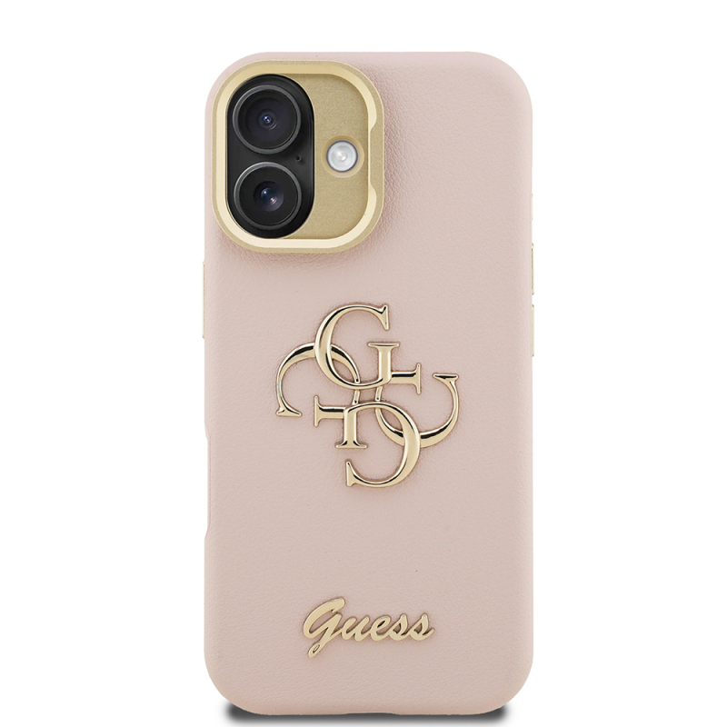 Apple iPhone 16 Kılıf Guess Orjinal Lisanslı Grained Yazı Logolu Kamera Standlı Kapak - 7