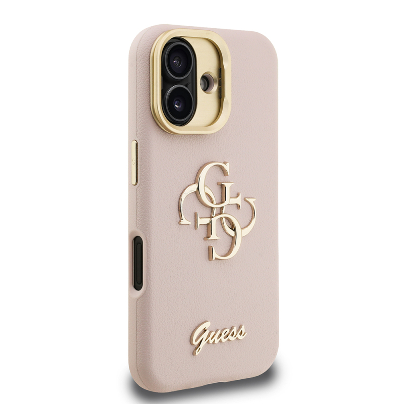 Apple iPhone 16 Kılıf Guess Orjinal Lisanslı Grained Yazı Logolu Kamera Standlı Kapak - 8