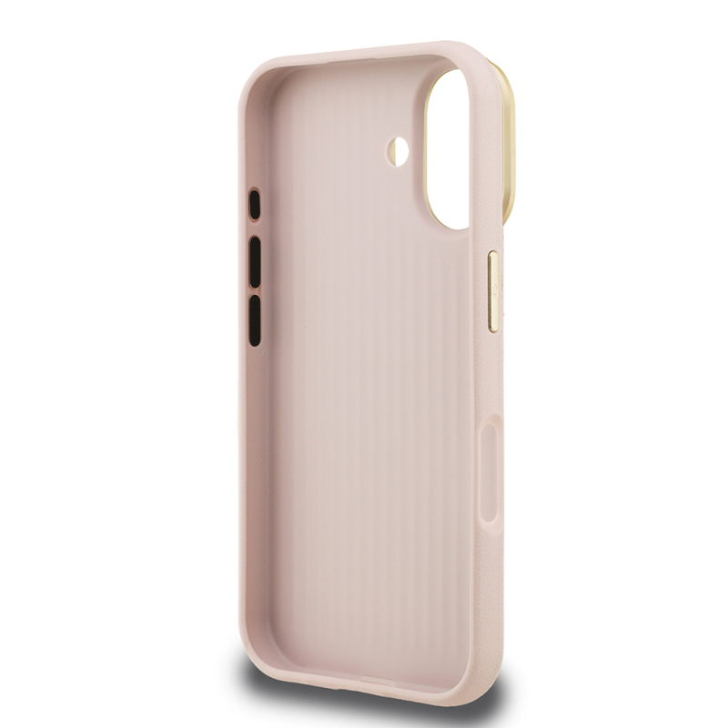 Apple iPhone 16 Kılıf Guess Orjinal Lisanslı Grained Yazı Logolu Kamera Standlı Kapak - 11