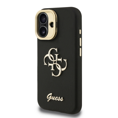 Apple iPhone 16 Kılıf Guess Orjinal Lisanslı Grained Yazı Logolu Kamera Standlı Kapak - 20